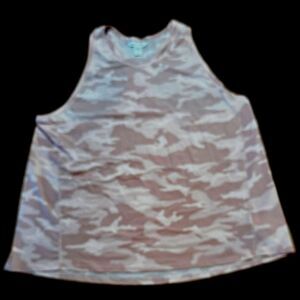 Athleta Dusty Rose & Pink Camo Racerback Performance Workout Tank Top Size 2X